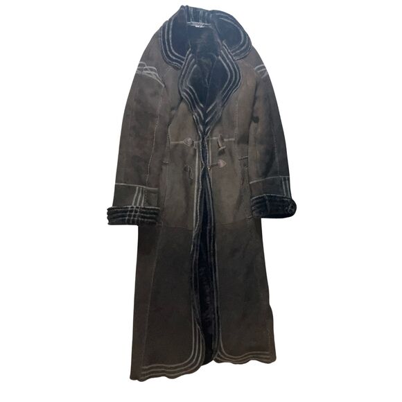 Peruvian Connection Shearling Leather Long Coat XL - Lithuanian Craftsmanship - Picture 4 of 8